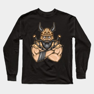 Viking warrior illustration Long Sleeve T-Shirt